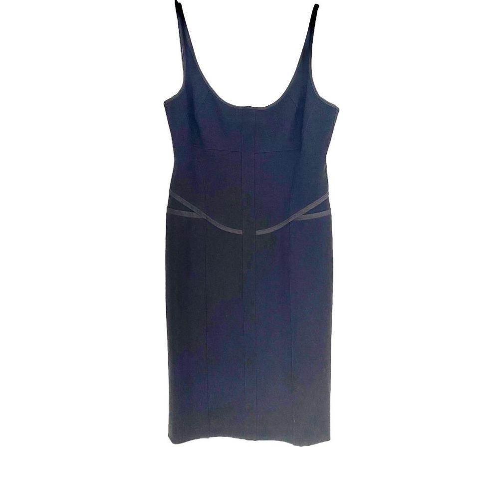 Narciso Rodriguez Black Bodycon Lana Wool Strap Dress Sz 8